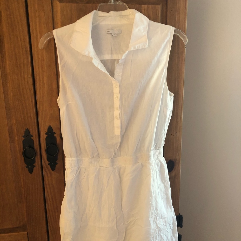 Gap white button down summer dress